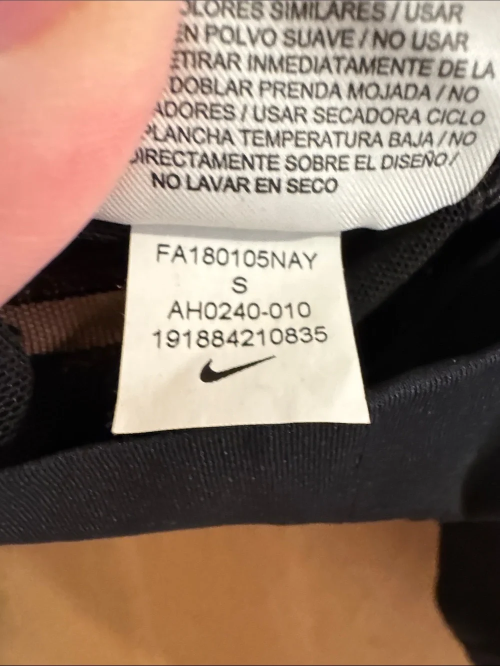Nike Black Long-Sleeve Crewtop See through back